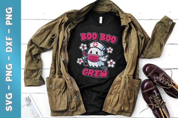 Ghost Boo Boo Crew Nurse SVG for Crafts Graphics