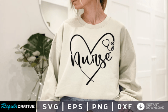 Heart Nurse Svg Design for Crafts & Graphics