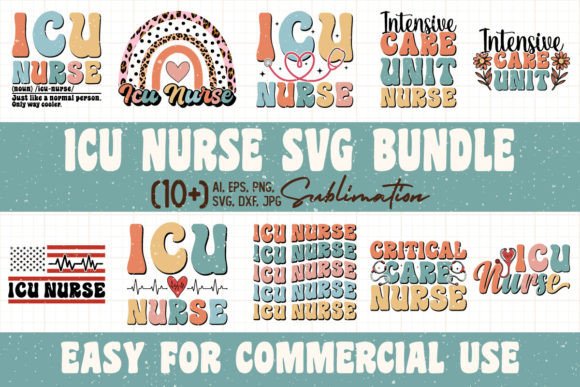 ICU Nurse SVG PNG Bundle: Graphics for Crafts