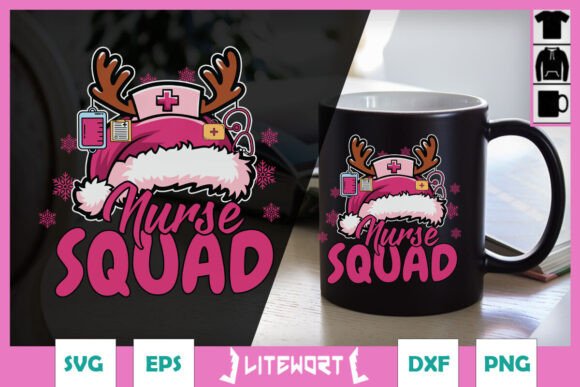 Nurse Squad Christmas SVG: Graphics for Crafts
