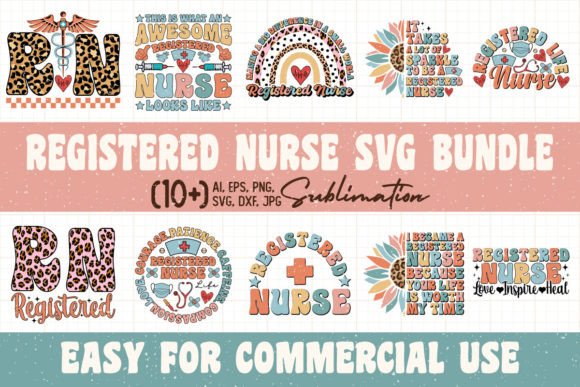 Registered Nurse SVG PNG Bundle for Crafts & Graphics